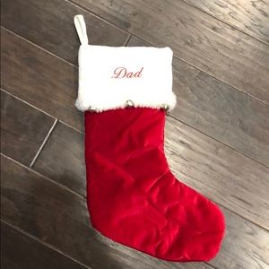 Pottery Barn Kids red velvet “Dad” stocking